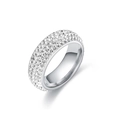 Minimalist five-row diamond eternity ring in titanium steel with a polished silver finish - US 6 / Silver
