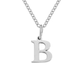 Halskette aus Edelstahl mit minimalistischem silberfarbenem Buchstaben-B-Anhänger - Buchstabe B / Stahlfarbe