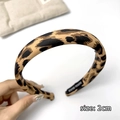 Pink leopard print padded headband with 2cm width and handmade fabric finish - 2cm Wide / Dark Coffee Leopard Hairband (2cm)