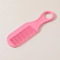 Soft bristle baby brush and comb set in pink plastic for newborn scalp massage - Pink Comb