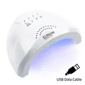 White 48W UV/LED nail lamp with 5s, 30s, 60s timers and USB power supply cable - USB Powered