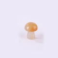 Polished yellow crystal mushroom gemstone pendant with a white natural quartz stem - Topaz / 15*20mm