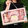Fashion doll gift set with pink lace dress and accessories in premium window box - 40cm Portable Box Handbag Doll