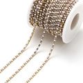 DIY gold claw chain with purple rhinestones and white pearls on a white spool - 2.5mm Purple