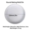 9-Zoll runde Backform aus Silikon, Durchmesser 228mm und eine Höhe von 50mm - Runde Kuchenform 9 Zoll Weiß