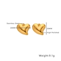 Élégantes boucles d'oreilles cœur de 26 mm en acier inoxydable doré poli miroir - Style Coeur Haute Polie (E370)