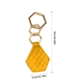 Yellow woven leather magnetic hat clip with golden hexagonal rings for travel bags - Hexagonal Style / Yellow