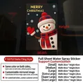 Christmas snowman static glass sticker chart with six size options from 30x45cm to 120x180cm - Snowman with Red Hat (P-SD763)
