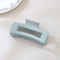 Matte light blue rectangular claw clip in large size for thick hair styling - #55 Matte Bluish-gray - 10.5cm / Bulk (No Packaging)