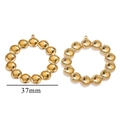 37mm minimalist geometric gold stainless steel circular wreath pendant charm for DIY - Style 10-Large Round Hammered (3.2g)