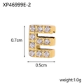 Micro-paved gold letter E pendant accessory in stainless steel with sparkling zircons - Drilled And Diamond-set Letter E (hole Inner Diameter 0.2cm)