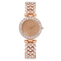 Elegante roségoldene Damenuhr mit diamantbesetzter Lünette und Kristallarmband - Roségold