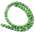 Green Millefiori Evil Eye glass beads for DIY jewelry making and bracelets - Green