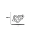 Orecchino a lobo cuore infinito in argento con zirconi di dimensioni 1cm per 0,69cm - Stile 8 Cuore Infinito / Argento