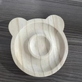Bear-shaped wooden jewelry display tray with natural light wood grain texture - Natural Wood Panda