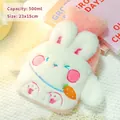 Bolsa de agua caliente de peluche conejo blanco y rosa de 500ml bordada, 23x15cm - 500ml / Conejo de Zanahoria Blanco