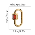 18K gold micro-pave clasp connector with colorful rectangular gemstones for DIY jewelry - Gold Oval Multi-Color Stone Style (DBN019-1)