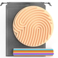 Sensory activity board with orange silicone pad, gray storage bag, and multi-color straws - Round--Pink