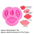 Pink silicone mold for Valentine heart lip shaped cake chocolate and candle decorating - Lip Grooved Style (15-371) / Pink