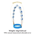 Light blue and white floral macrame cup strap with silicone ring for tumblers - K68822 Blue Daisy