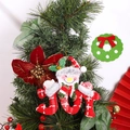 Christmas snowman fabric ornament with JOY letters on pine tree branch decoration - JOY Letter Pendant Snowman