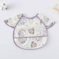 Waterproof baby bib smock with purple trim and cute rabbit illustration pattern - (super Soft) Shawl - Purple Peter Rabbit / One Size