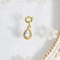 French vintage style water drop white stone pendant with gold clasp and stainless steel finish - White Turquoise Teardrop