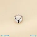 Ciondolo a cuore in argento lucido 12x9mm per la creazione di collane e bracciali - Cuore Argenteo 12x9mm(KLJ10094-Z)
