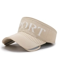 Visera de punto beige con textura transpirable y bordado SPORT blanco para deportes - Beige