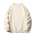 Men's cream crewneck sweatshirt with dropped shoulders and ribbed cuffs in a loose fit - M / Apricot