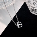 Collier en argent S925 avec pendentif lettre B serti de cristaux de zircone blancs - Argent 925 / Argent (Initiale B)