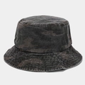 Close-up of washed camouflage fisherman hat with reinforced stitching on the brim - M(56-58cm) / Grey Camouflage (Color 4#)