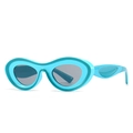 Modern thick frame sunglasses in tiffany blue with sleek dark grey tinted lenses - Cyan Frame Gray Lens (C5)