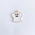 Pendentif fantôme en émail blanc avec bord doré pour accessoires bijoux mignons - 4# (Fantôme Blanc Style 2)