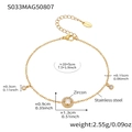 Detaillierte Größentabelle für das 18k vergoldete Edelstahl-Fußkettchen mit Zirkonia - 19+5cm / Goldener Runder Zirkonia