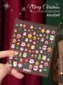 Autocollant à ongles de Noël avec Père Noël, renne et flocons de neige, modèle Aha! 069 - Autocollant à Ongles de Noël Aha-069