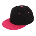 Cappellino snapback a tesa piatta nero con visiera rosa e dettagli a contrasto - Adulto (55-60cm) / Rosa fucsia con parte superiore nera