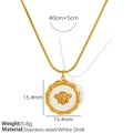 Collier minimaliste en or avec pendentif abeille, nacre blanche et chaîne de 45 cm - XL174 Collier Doré