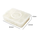 Transparent 8-compartment food container, dimensions 30.5x23.5x6.5 cm with secure lid - Dishwasher Safe PP 8 Compartments