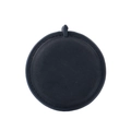 Mini measuring tape keychain in black crazy horse leather with detailed stitching - Crazy Horse Black (Round)