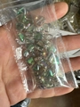 Iridescent crystal heart glass beads for DIY jewelry making in clear storage bag - Spring Green