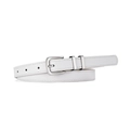Fine ceinture blanche en simili cuir avec boucle argentée élégante pour jean femme - Blanc