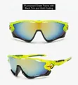 Neon green and black sports cycling sunglasses with golden mirrored lenses - Green and Black Frame Gold Mirrored Lens