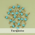 Faceted sky blue turquoise beads with gold loops for DIY jewelry making - Blue Turquoise Style (10S) / 50 Pieces / Blue