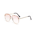 Lunettes de soleil aviateur oversize dégradé rose avec monture métallique dorée - Rose Dégradé