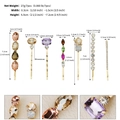 Set of 7 colorful rhinestone hair clips for girls in various shapes and sizes - Bohemian Style (HS-J6782)