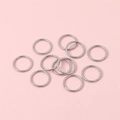 Anneaux de jonction ouverts en acier inoxydable argenté pour bijoux DIY sur fond rose - 1.0x10mm (200 Pièces/Paquet) / Argent