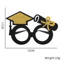 Black graduation party glasses with gold glitter cap and diploma scroll ornaments - Style T (Graduation Diploma)