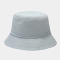 Minimalist light blue-grey cotton canvas bucket hat for sun protection and daily wear - M (56-58cm) / Aqua