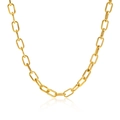 Collana in acciaio inossidabile dorato con maglie rettangolari e finitura lucida - Maglia Rettangolare / Oro